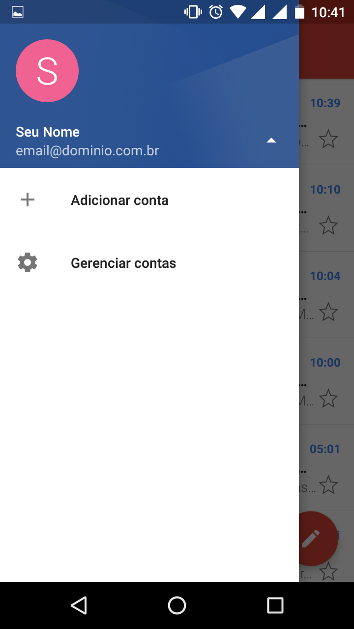 adicionar conta - Android 4