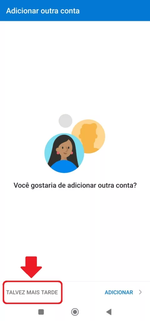 Adicionar a conta no outlook