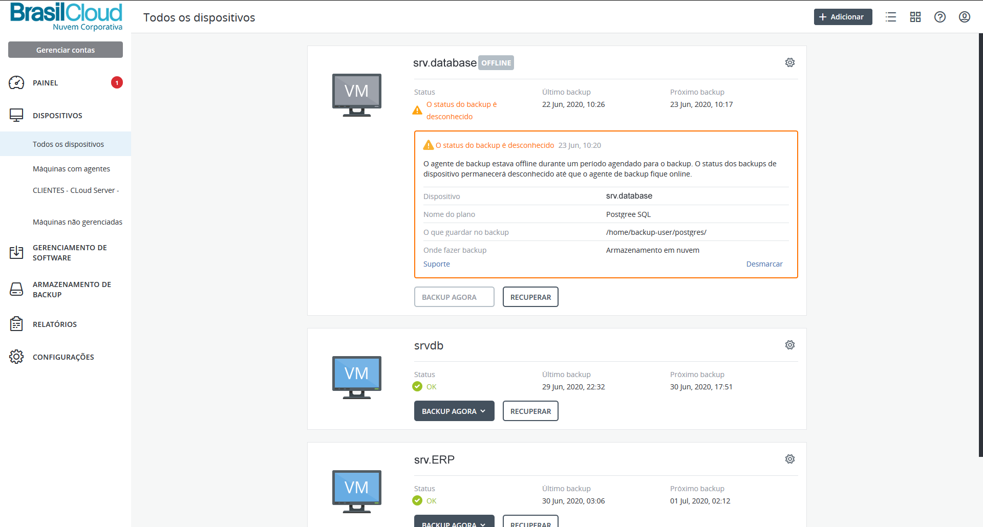 print painel backup Console - Gestã de Maquinas
