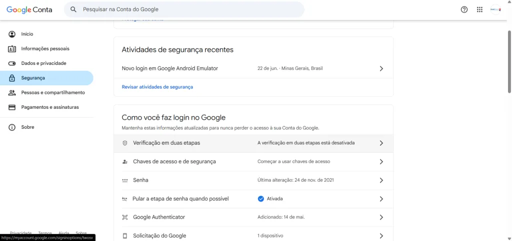 Painel de Gerencial Segurança