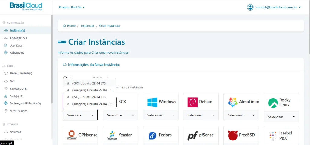 configurar recursos da máquina virtual vdata center